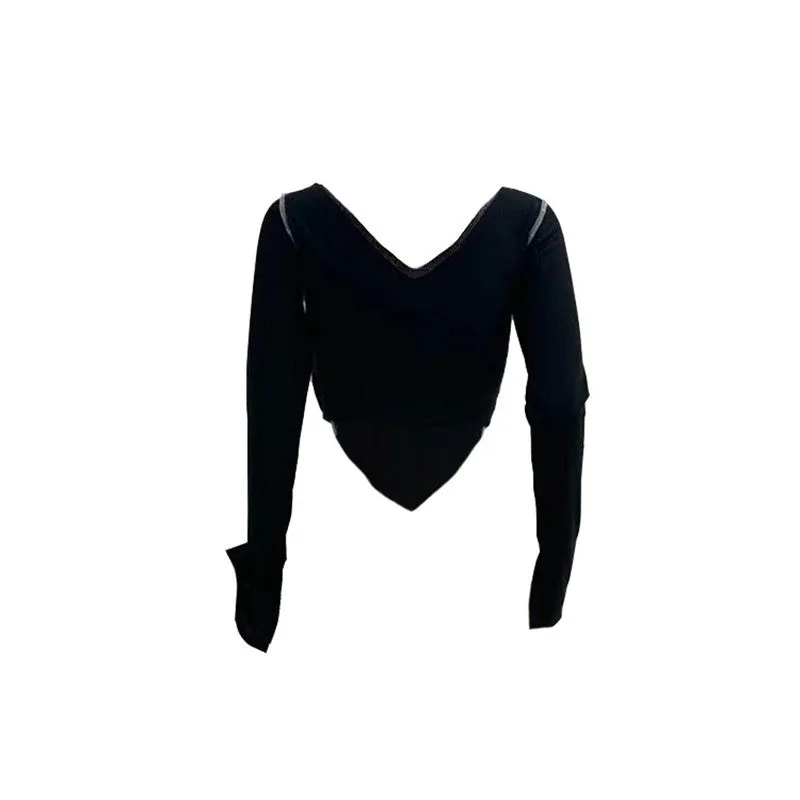 (30 Pieces) Women Fashion V-Neck Off-Shoulder Irregular Hem Crop Tops