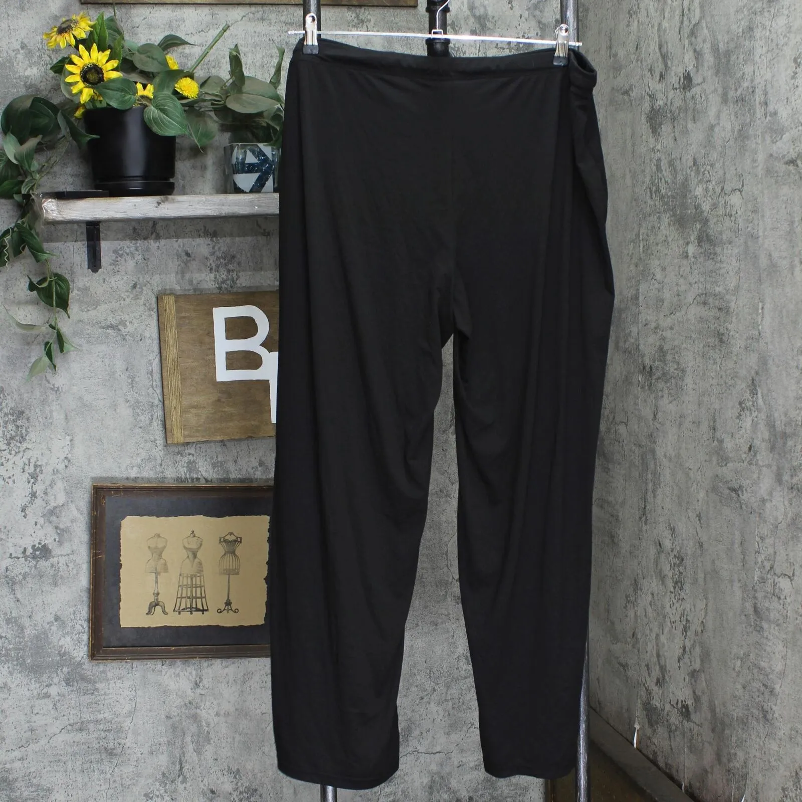 32 Degree Cool Womens Knit Straight Leg Pajama Lounge Pants Black 2XL