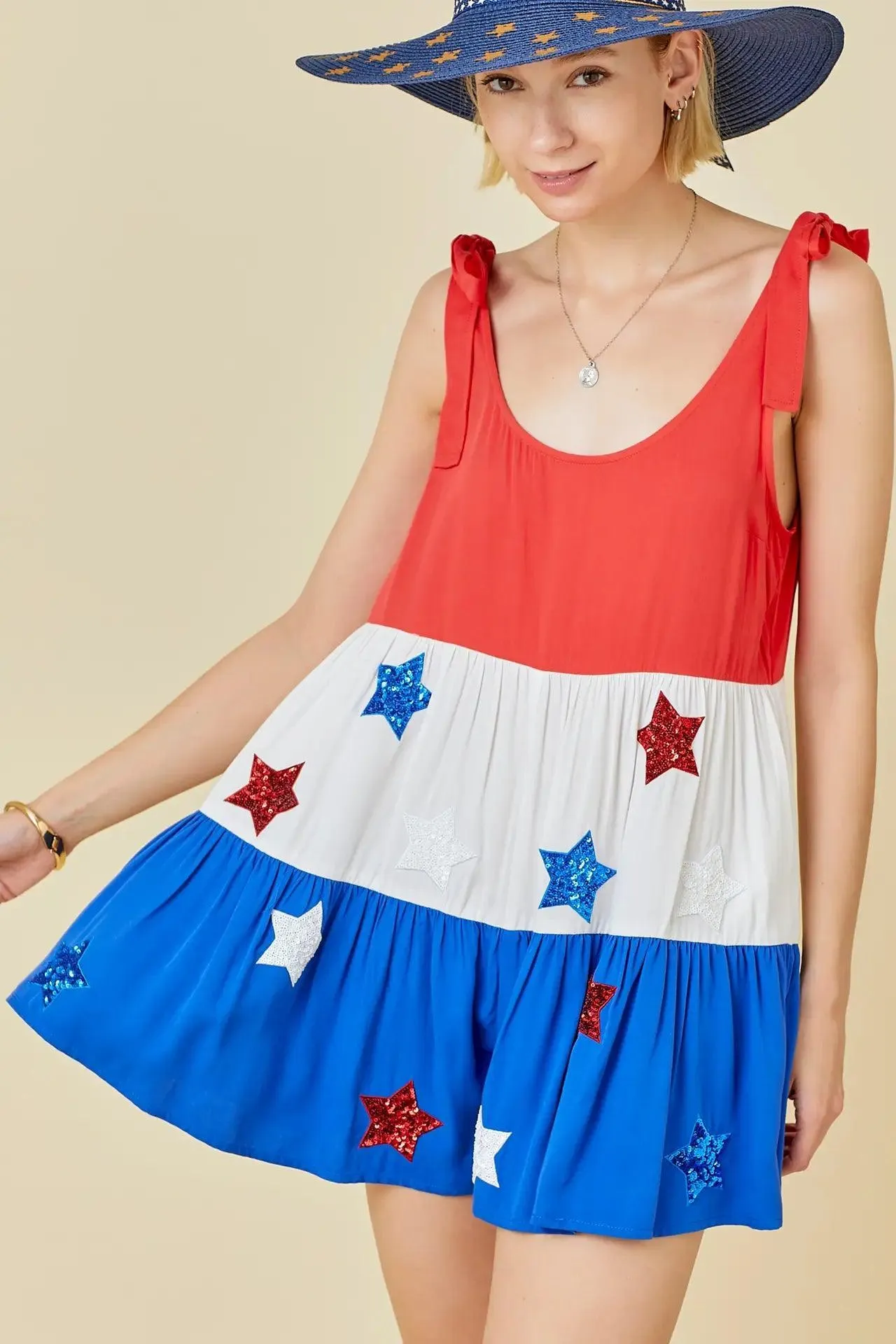 4th of July Color Block Romper