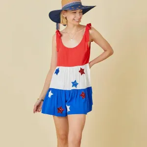 4th of July Color Block Romper
