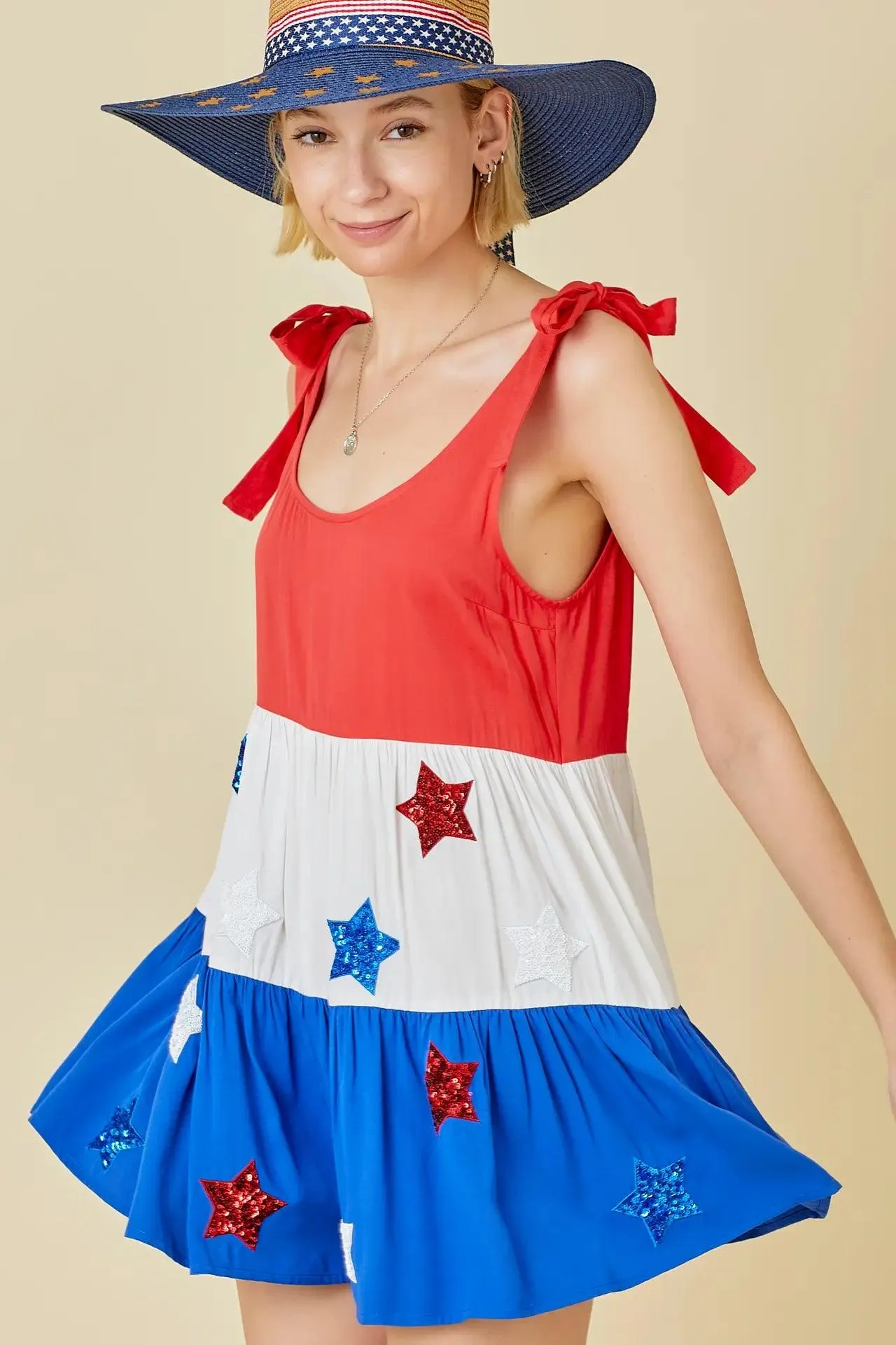 4th of July Color Block Romper