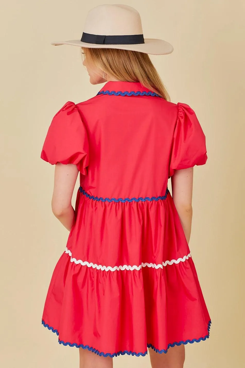 4th of July Ric Rac Trim Dress