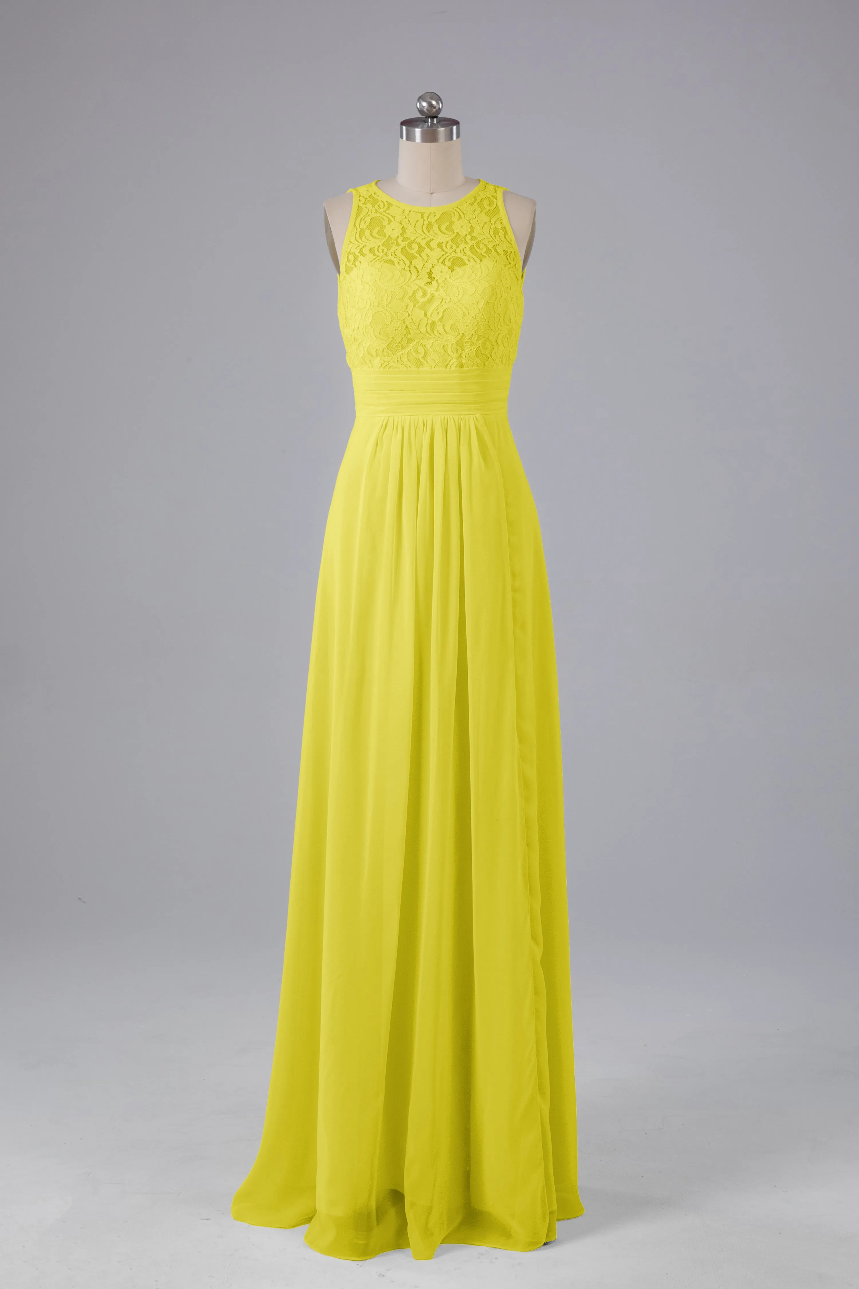 A Line Keyhole Floor Length Bridesmaid Dresses
