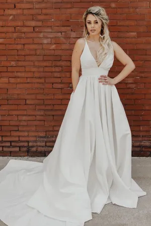 A-line Simple Bride Dress for Wedding 2020