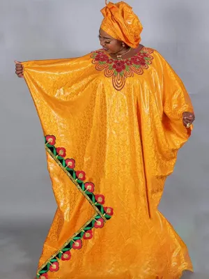 African Wedding Party Clothing Original Bazin Riche Materia Long Dresses Ceremony Evening Gowns Free Size Bazin Dahiki Robe