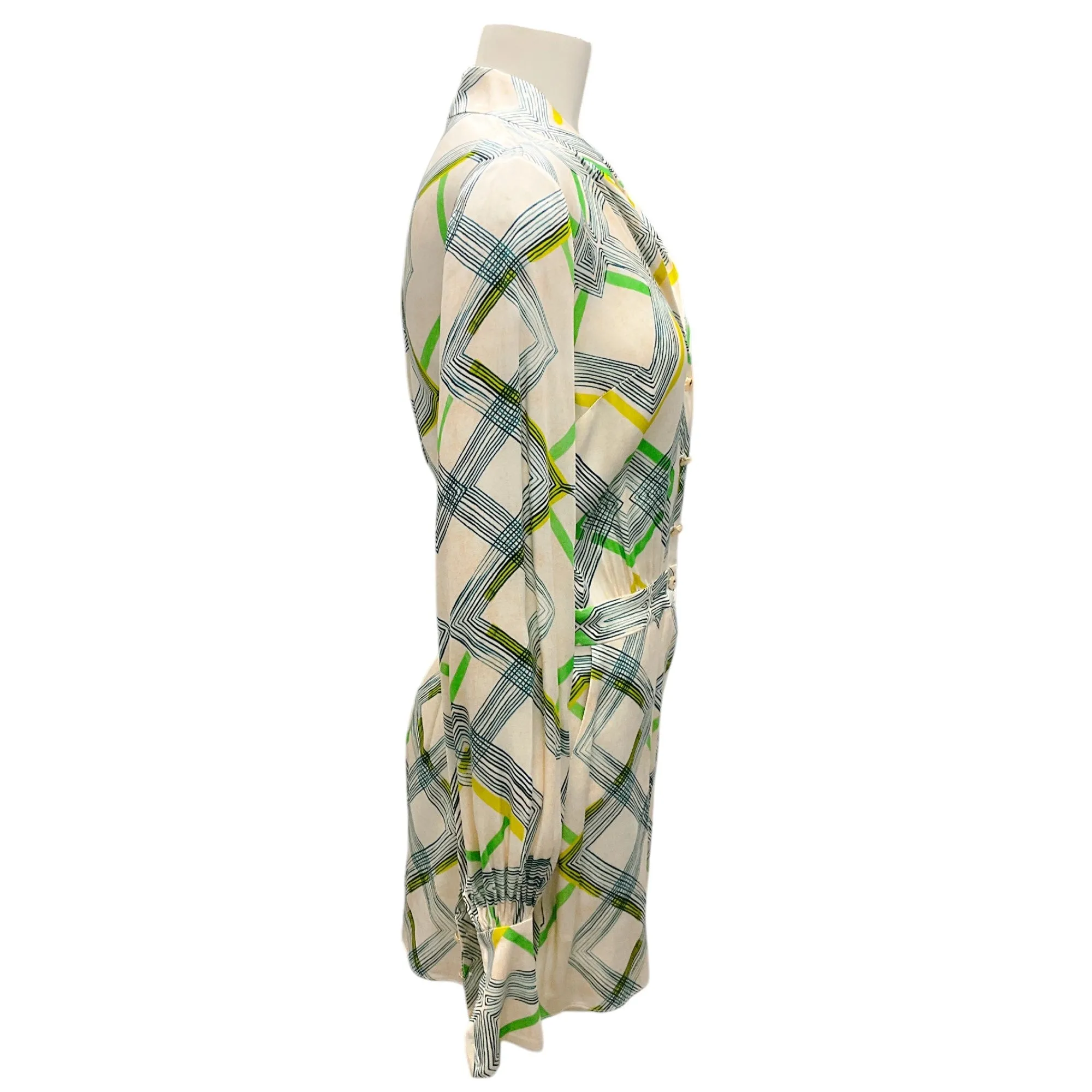 Alexis Green / Linear Cream Ramsey Romper