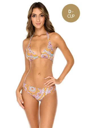 ALHAMBRA - Triangle Halter Top & Seamless Full Ruched Back Bottom • Lavanda