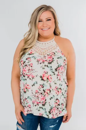 Always & Forever Floral Crochet Tank Top- Ivory