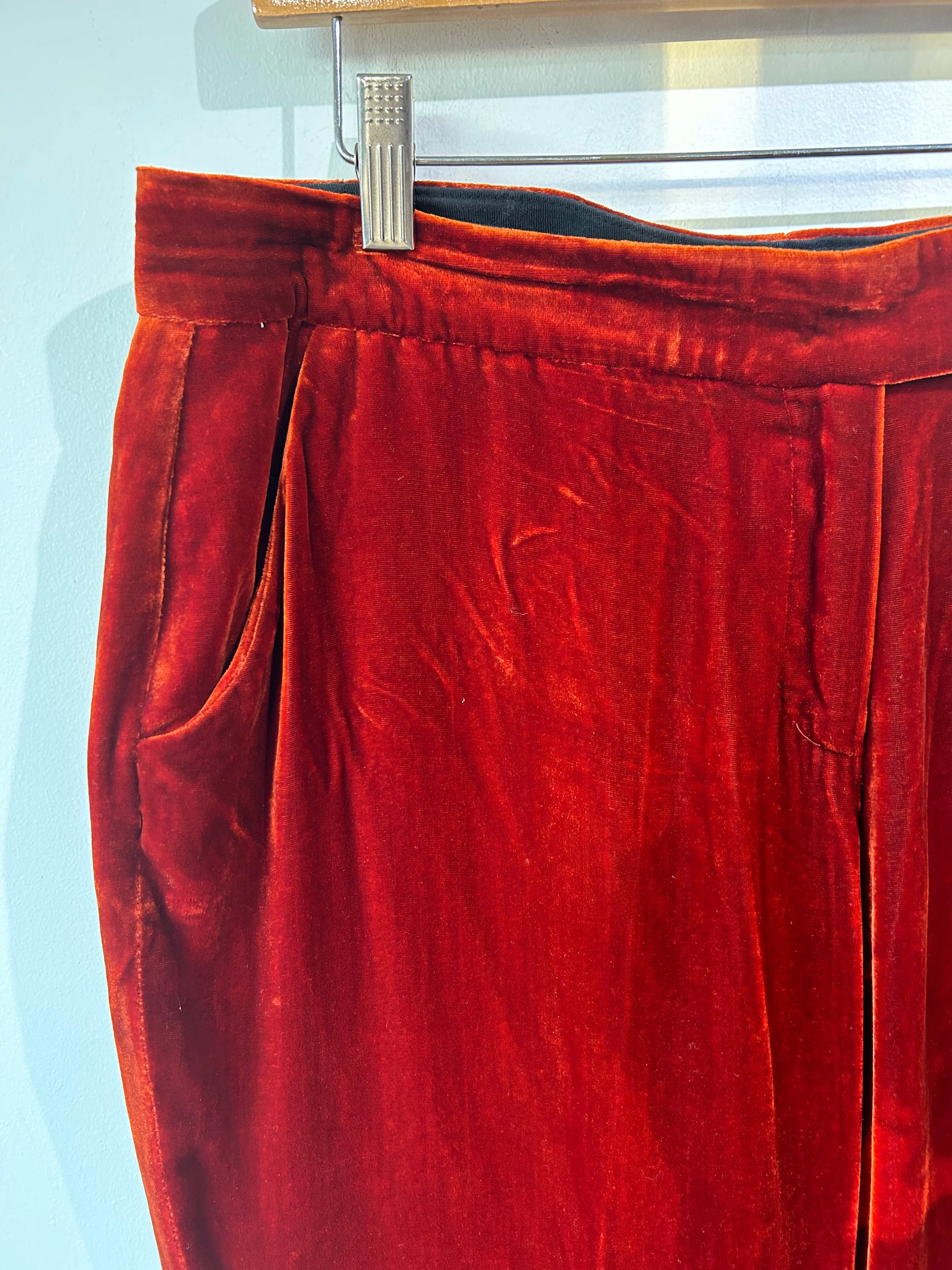 Anne Klein Rust Orange Velvet Pants