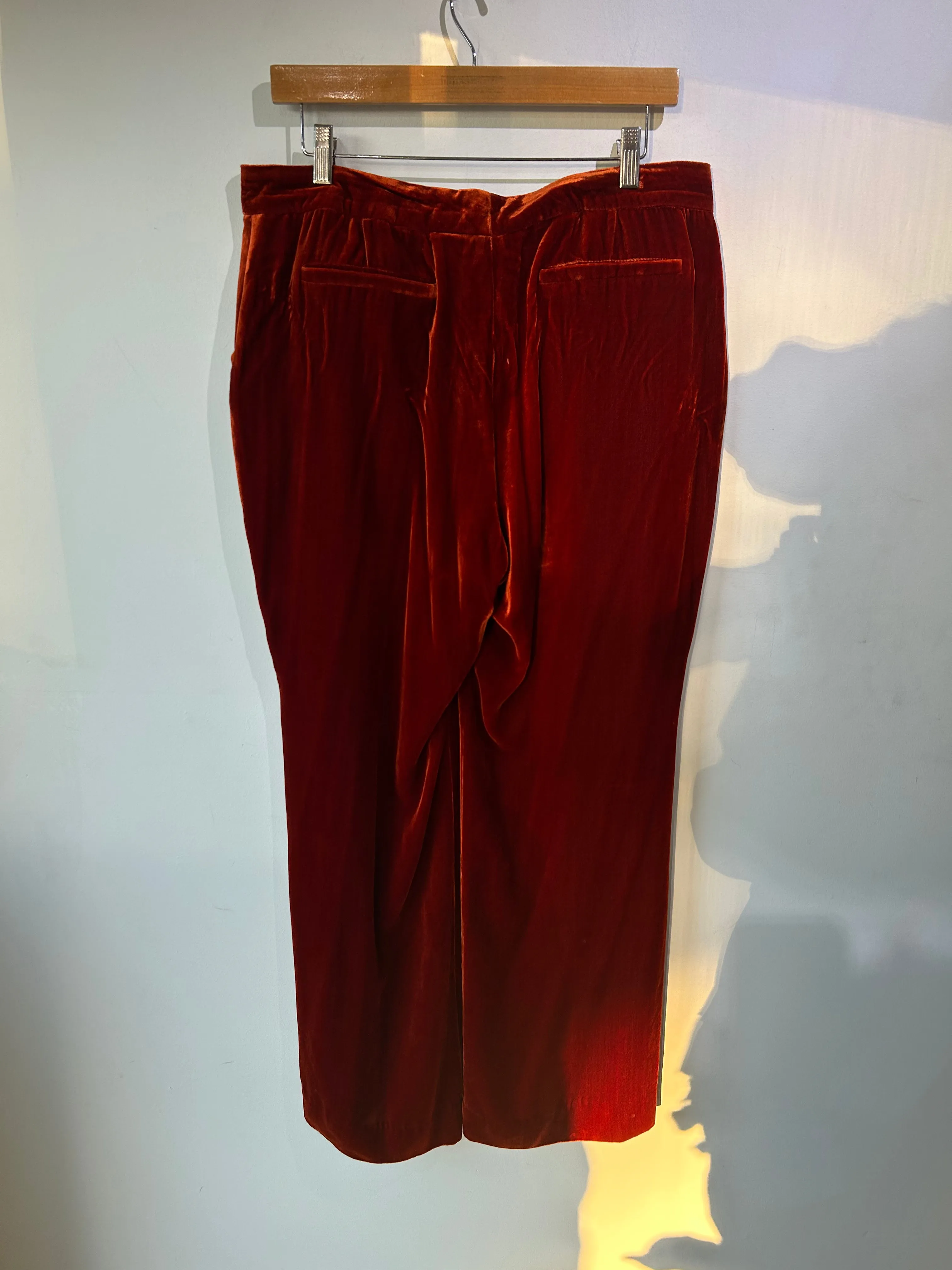 Anne Klein Rust Orange Velvet Pants