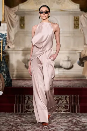 Asymmetric Draped Halter in Sand