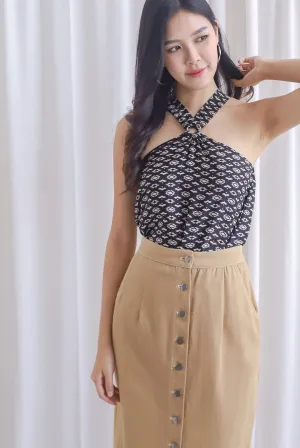 Atticus Halter Loop Top In Black Tribes