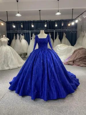 B216# Gorgeous Sequins Long Sleeves Tulle Lace Bridal Gowns
