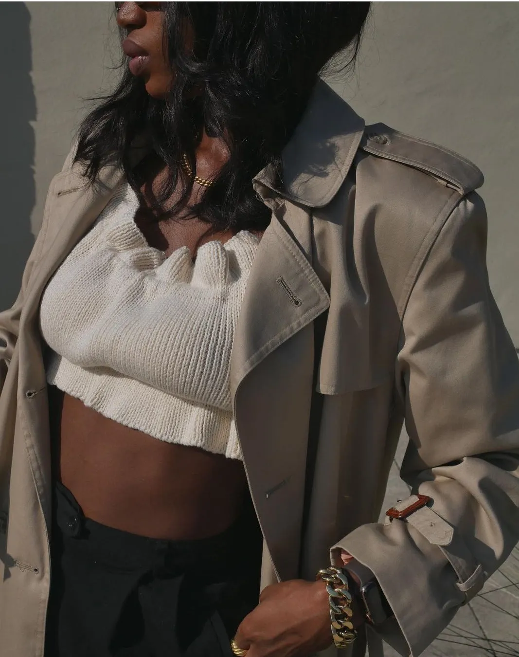 Backless Lace-up Knit Sweaters Ruffle Camis Tank Crop Tops