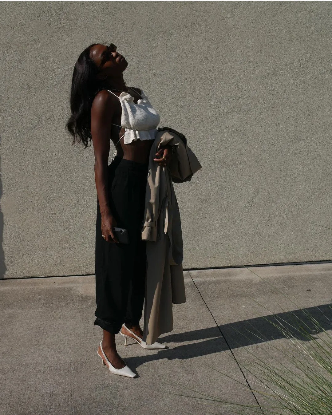 Backless Lace-up Knit Sweaters Ruffle Camis Tank Crop Tops