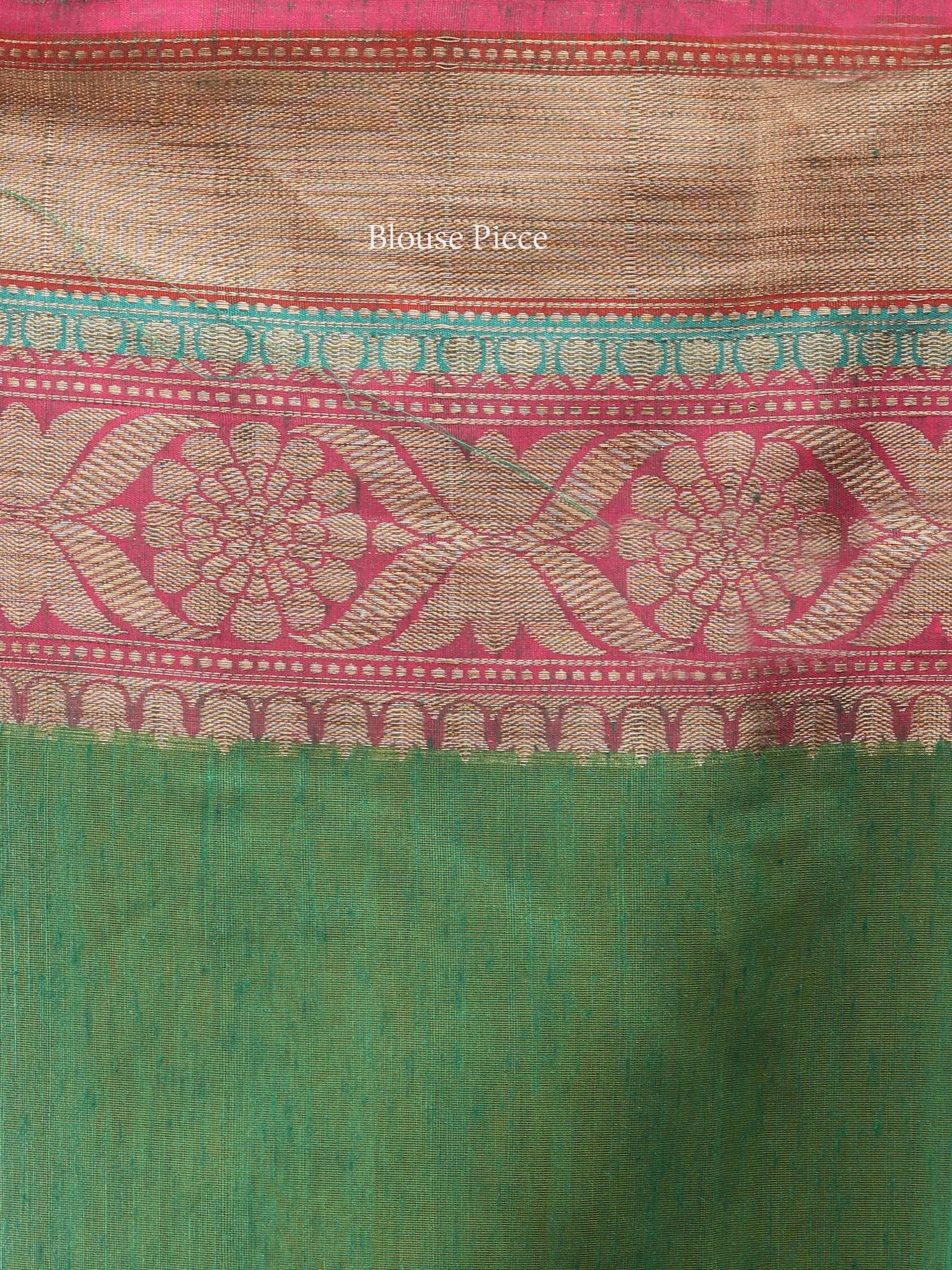 Banarasee Cotton Silk Saree With Zari Work - Green & Pink - S031704404
