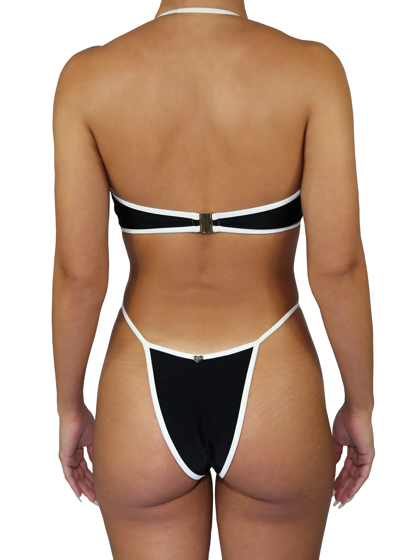 Bardot Buckle Bikini Top | Black