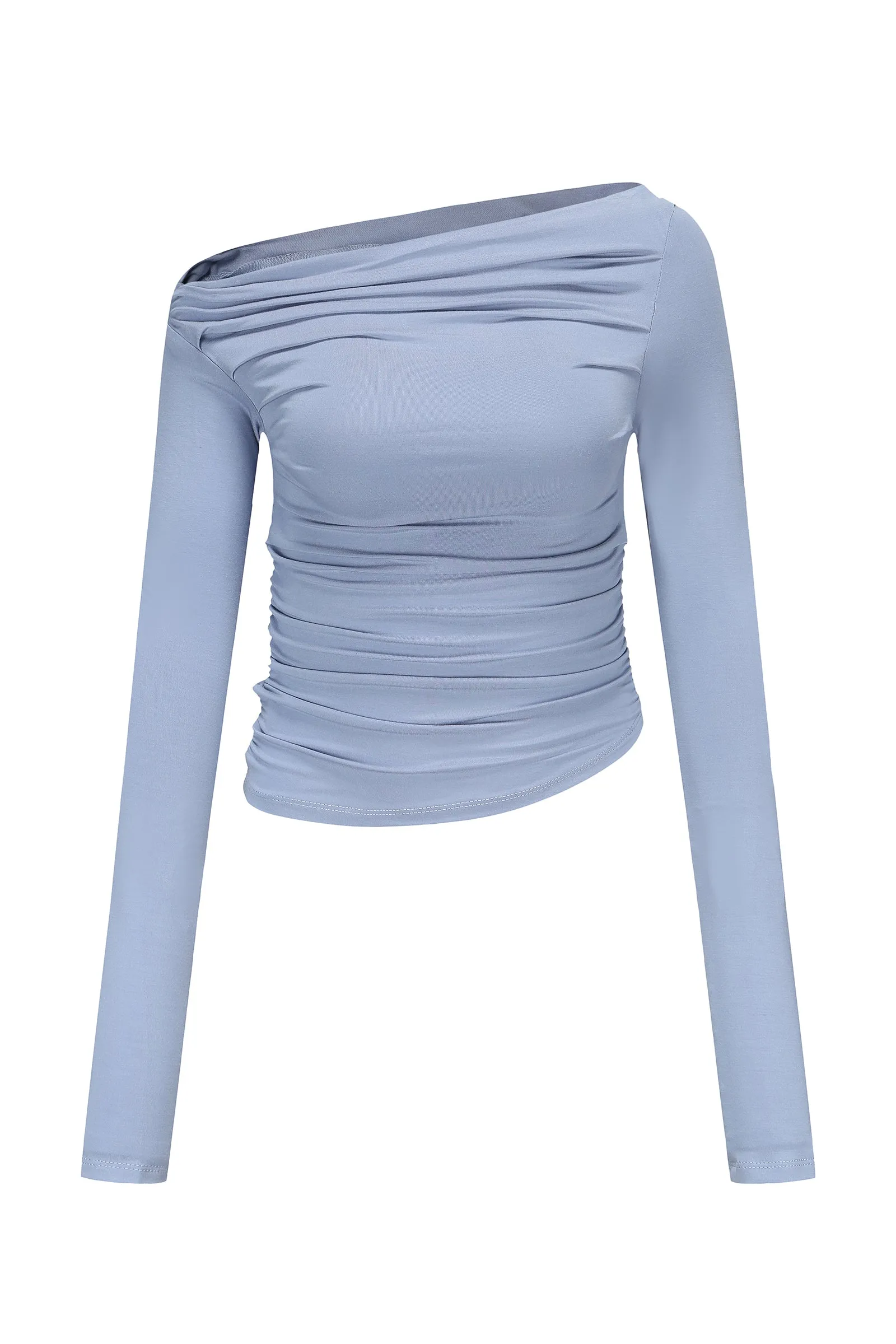 Bella Ruche off The Shoulder Top - Blue