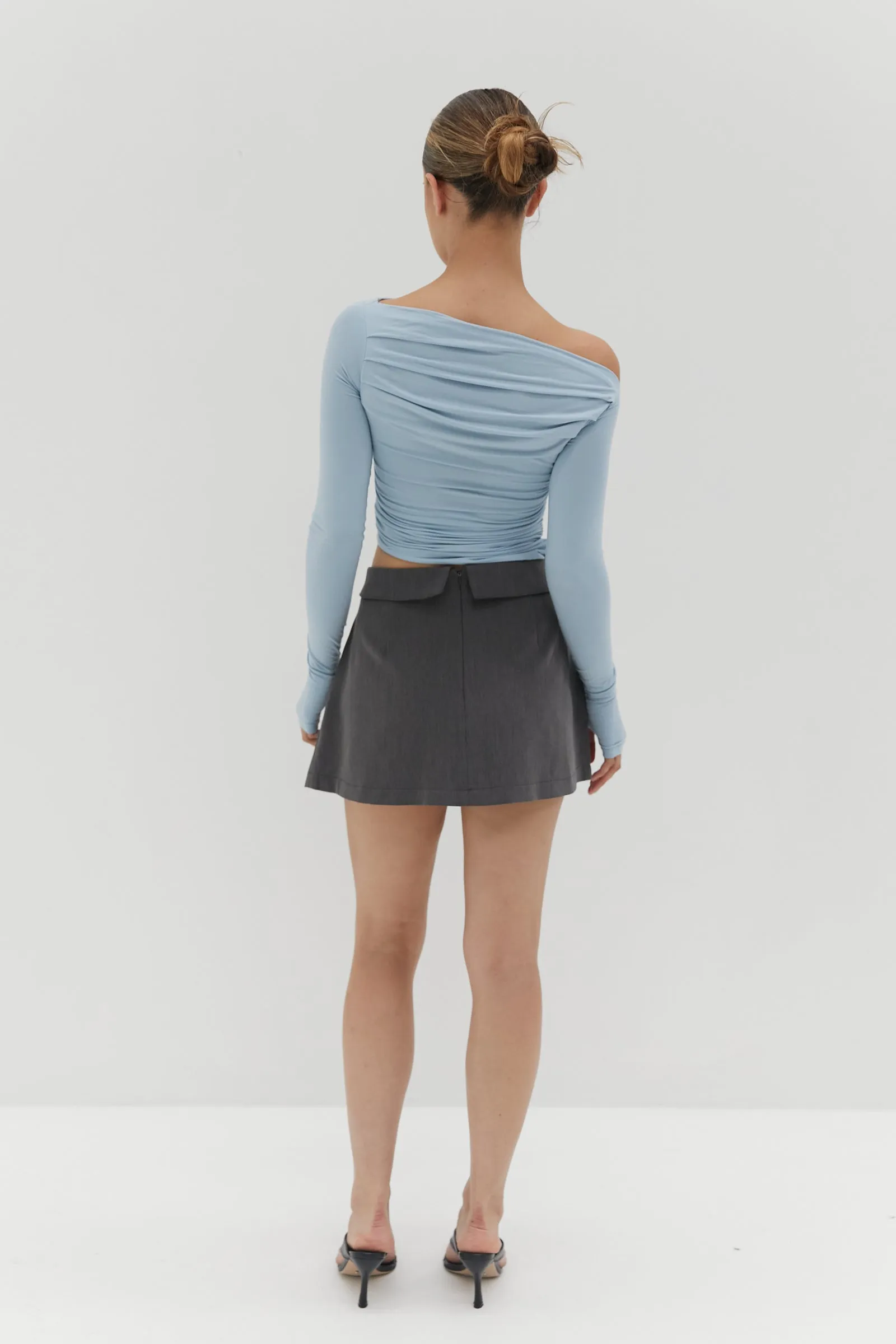 Bella Ruche off The Shoulder Top - Blue