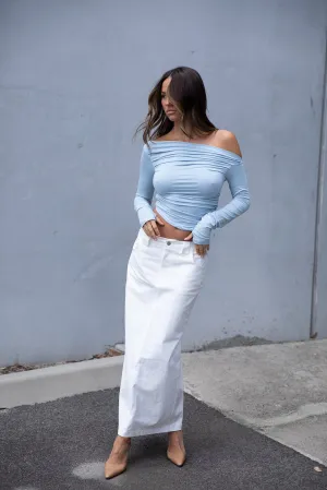 Bella Ruche off The Shoulder Top - Blue