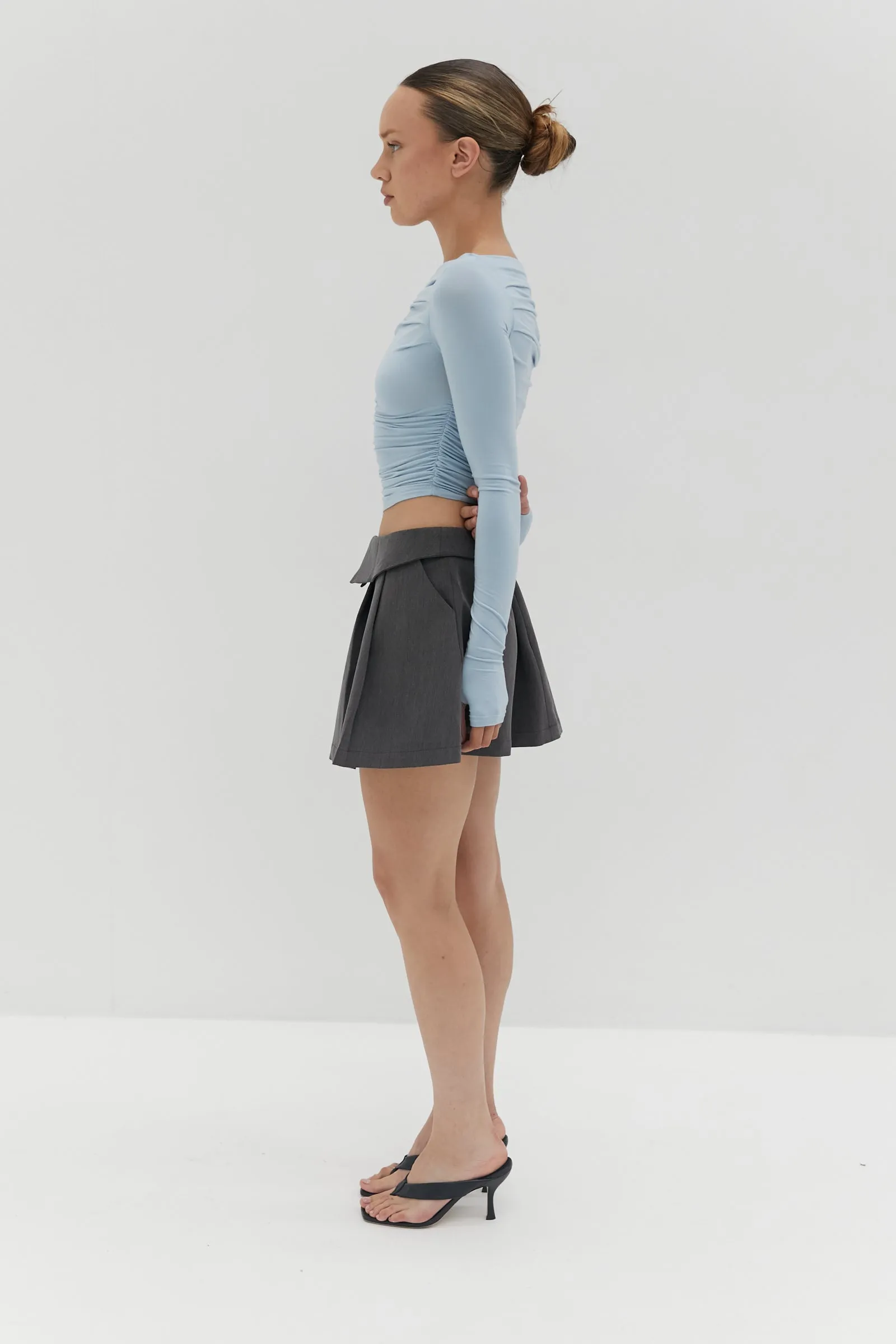 Bella Ruche off The Shoulder Top - Blue