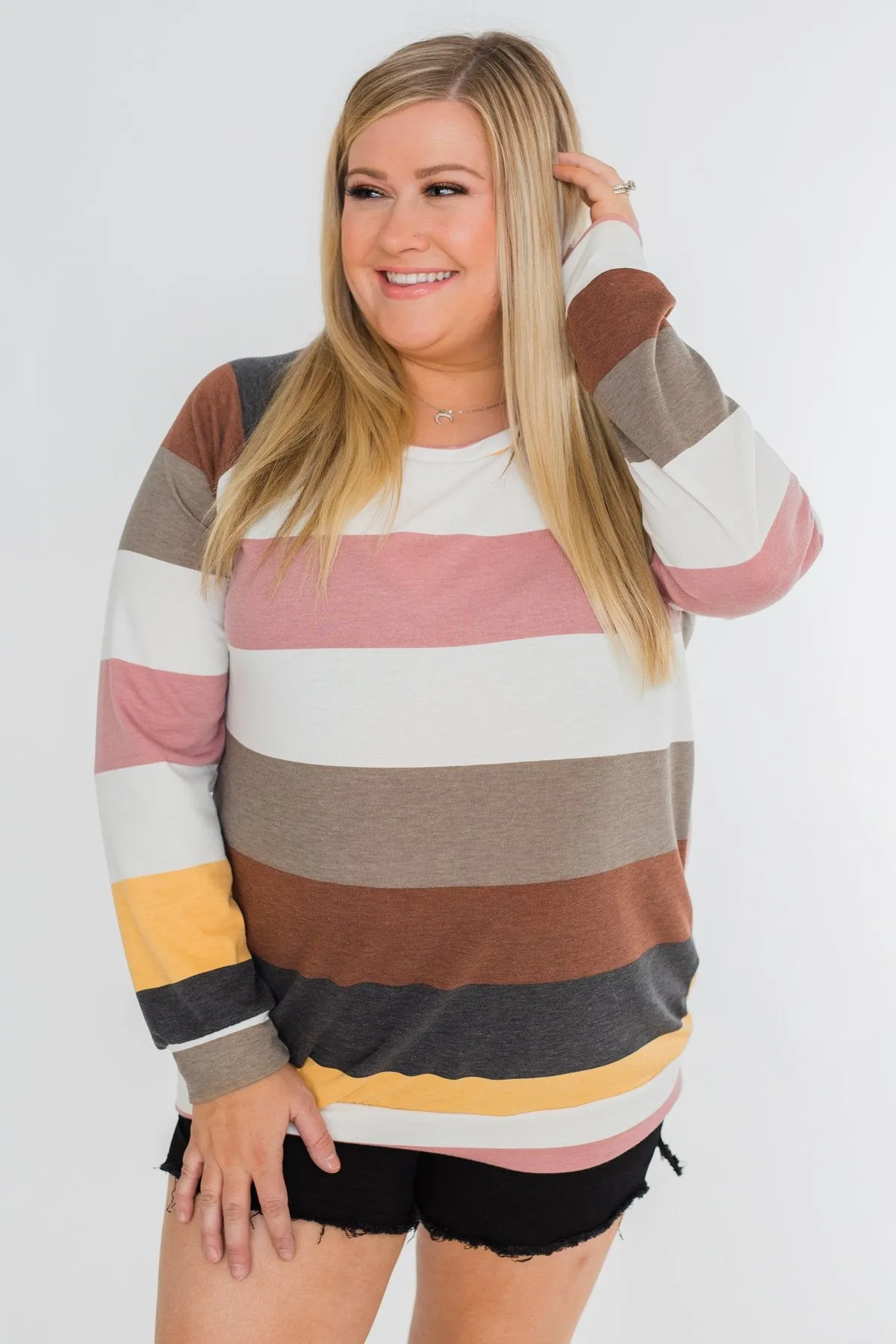 Better Off This Way Striped Top- Multi-Colored