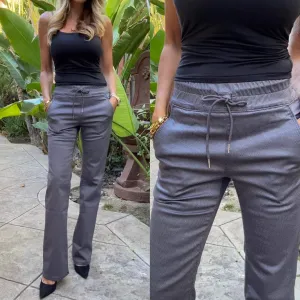 Bevy Flog - Loren Pant in Grey Specks Pebble
