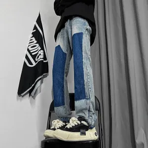 Black Bootcut Raw Hem Jeans Male