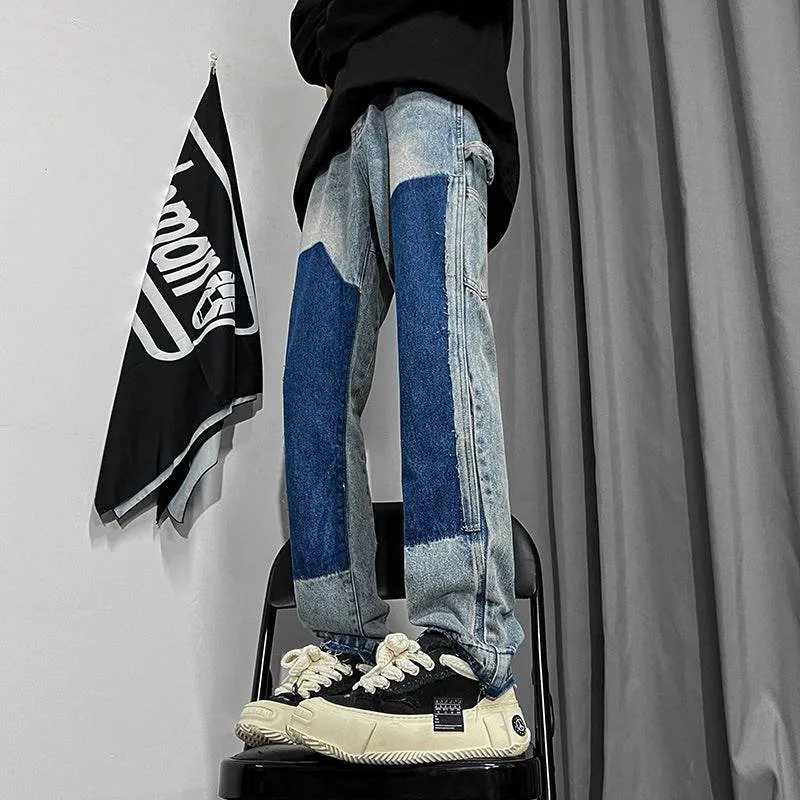 Black Bootcut Raw Hem Jeans Male