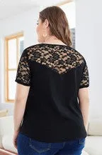 Black Lace Patchwork Top