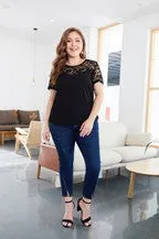 Black Lace Patchwork Top