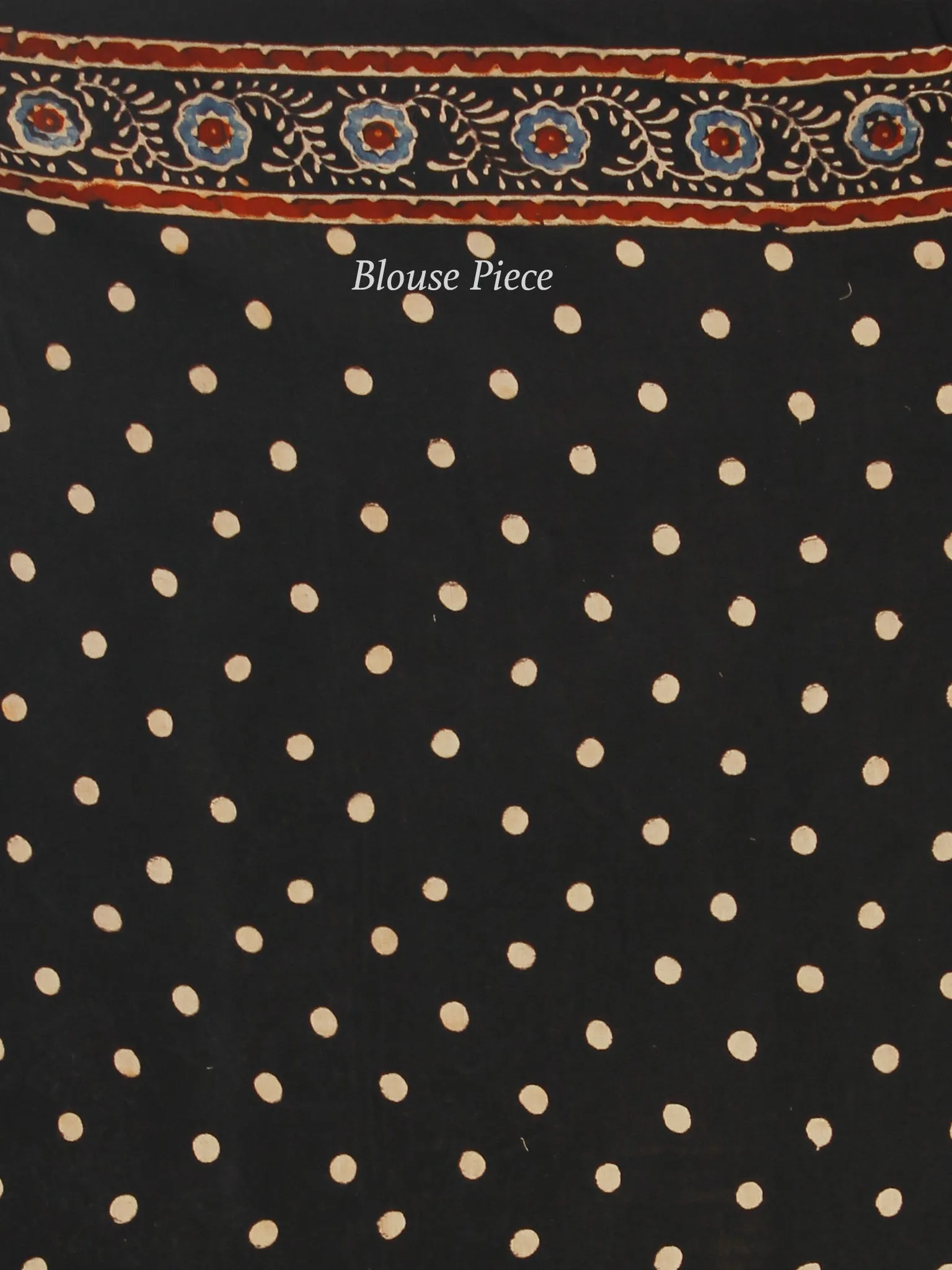 Black Maroon Grey Indigo Ajrakh Hand Block Printed Modal Silk Saree in Natural Colors - S031703377