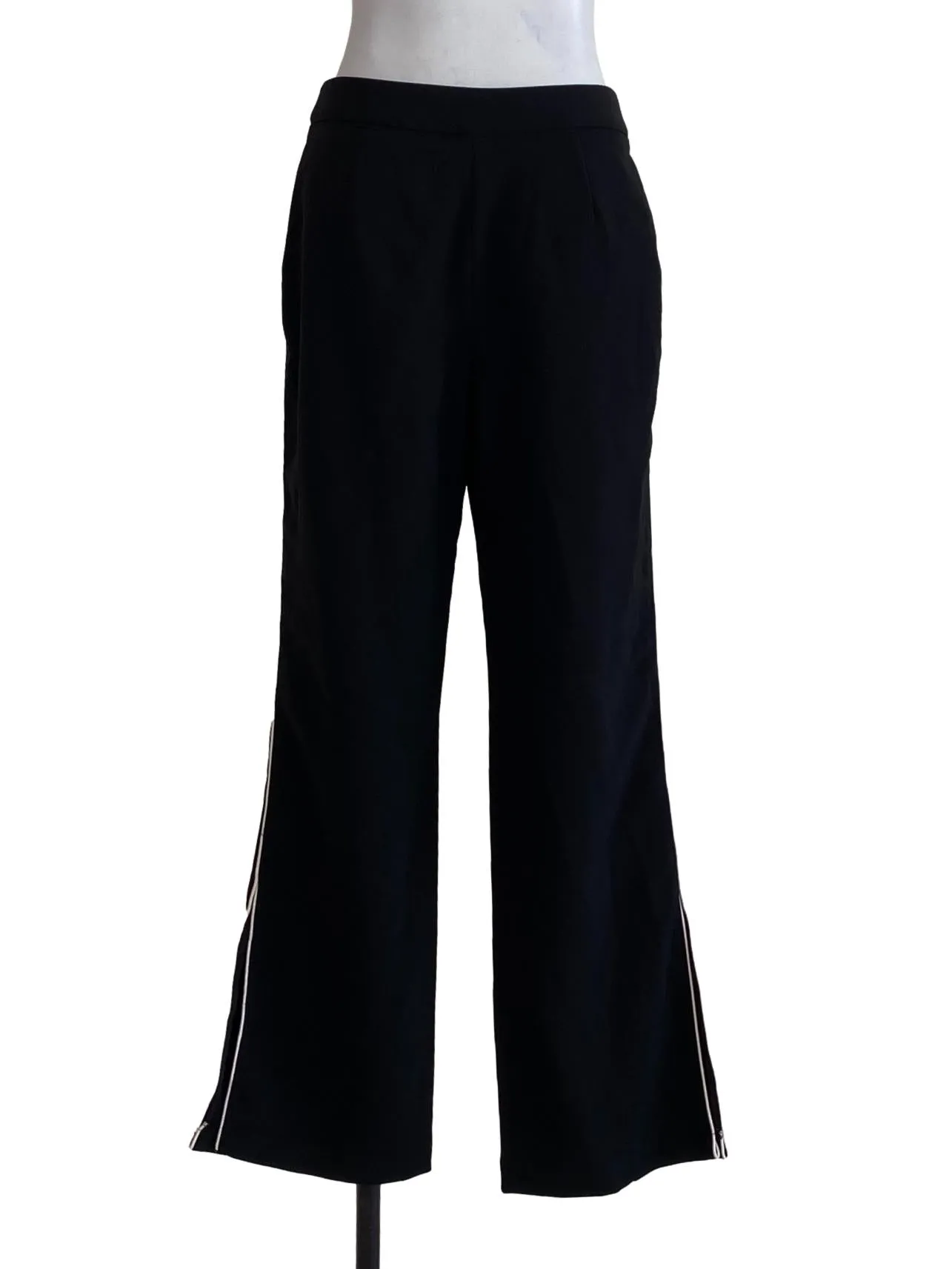 Black Plain Straight Pants
