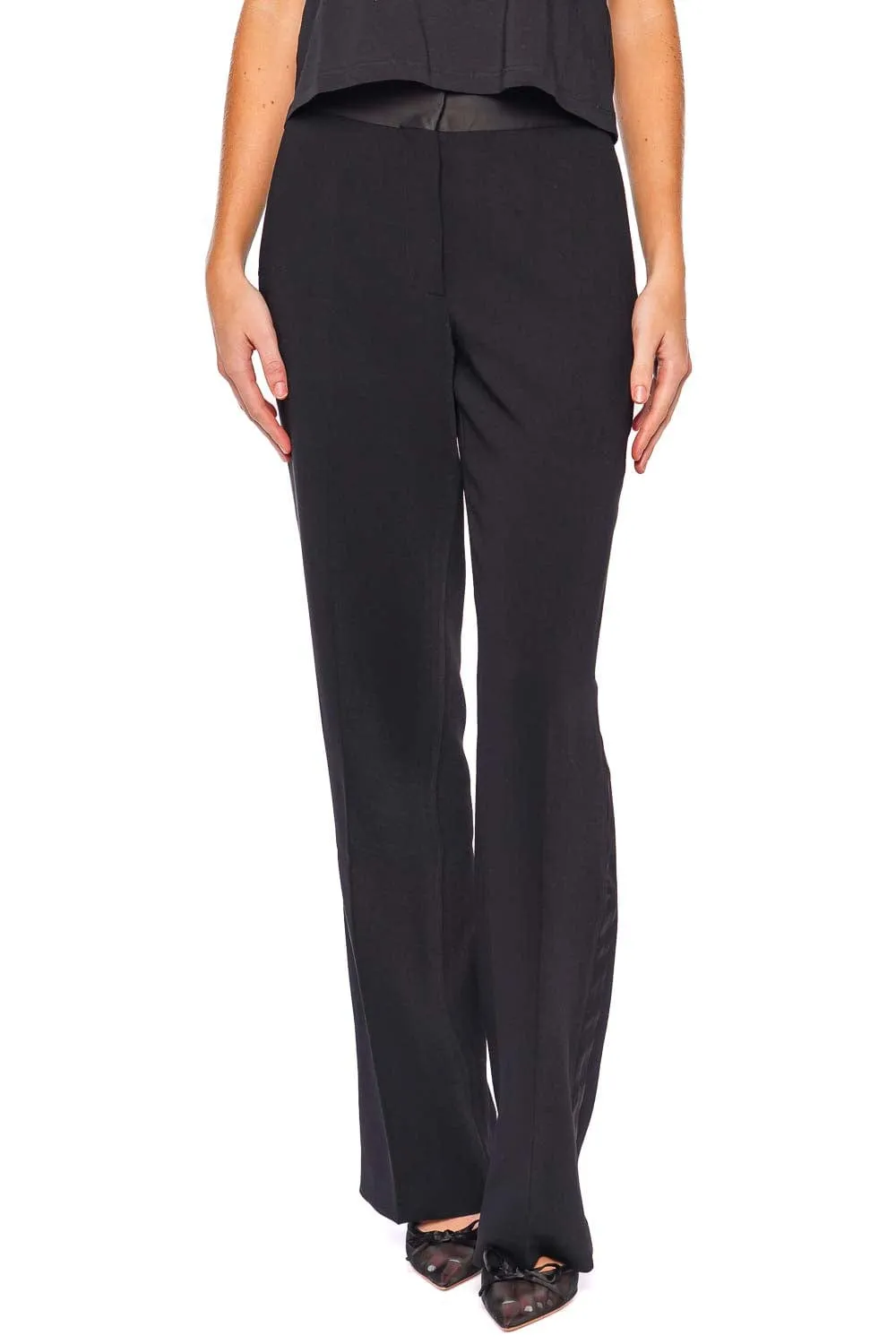Black Straight Leg Tuxedo Pant