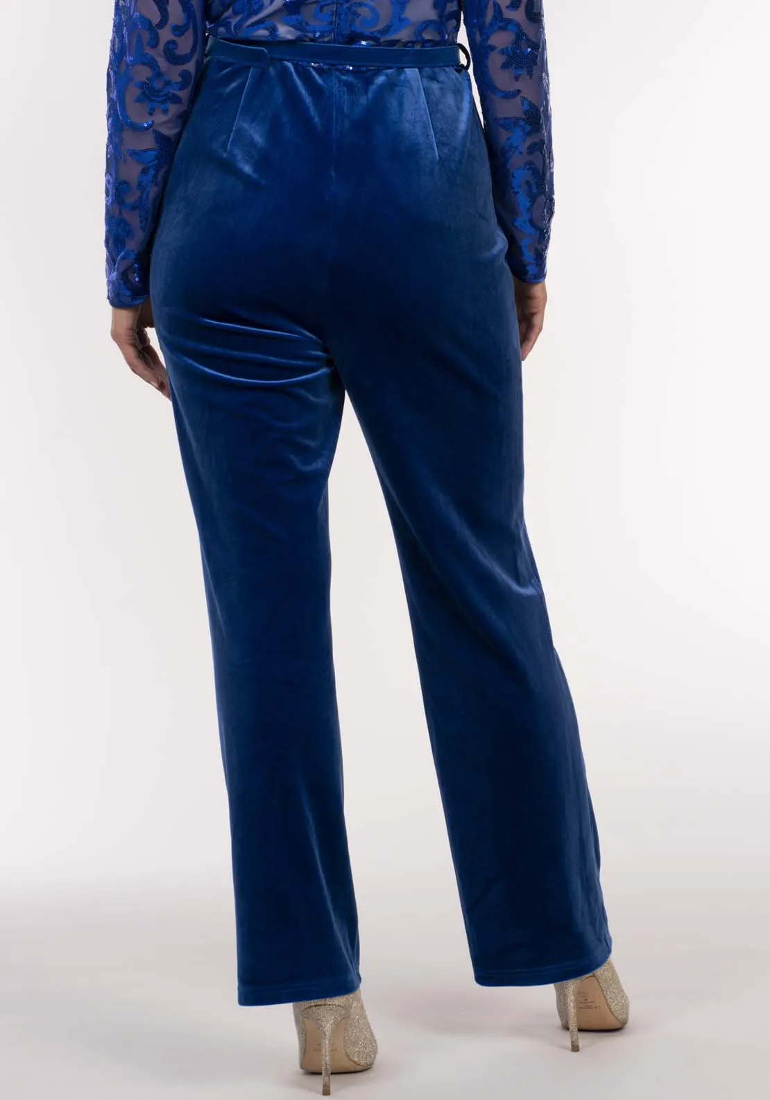 Blue Sequin Jumpsuit - Blue
