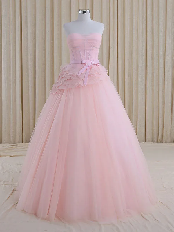 Blush Pink Ball Gown Wedding Dress RS5001