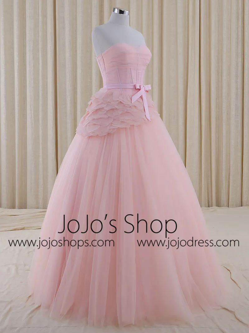 Blush Pink Ball Gown Wedding Dress RS5001