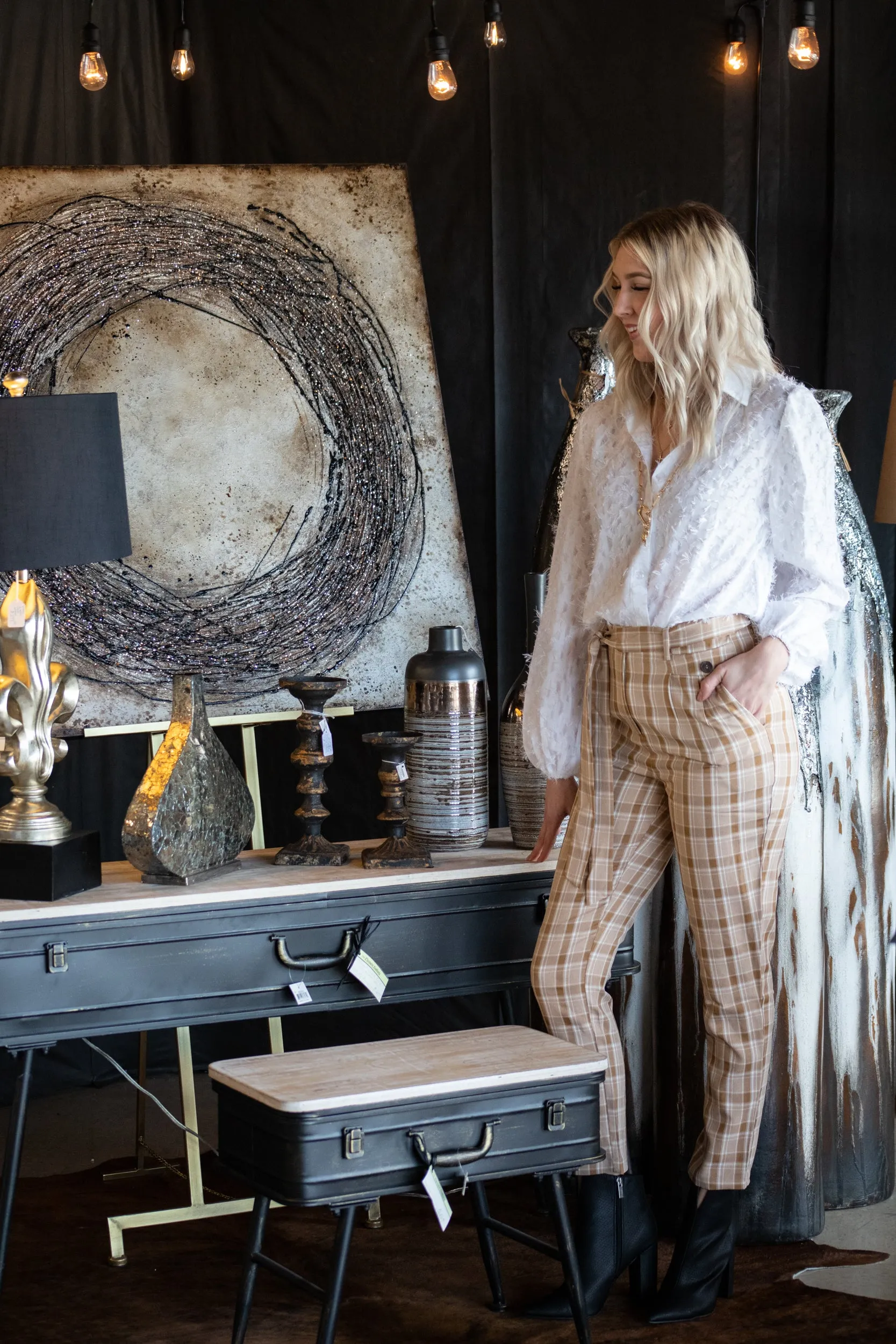 Camel Check Pants
