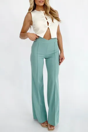 Canton High Rise Arched Waist Central Seam Straight Leg Pants