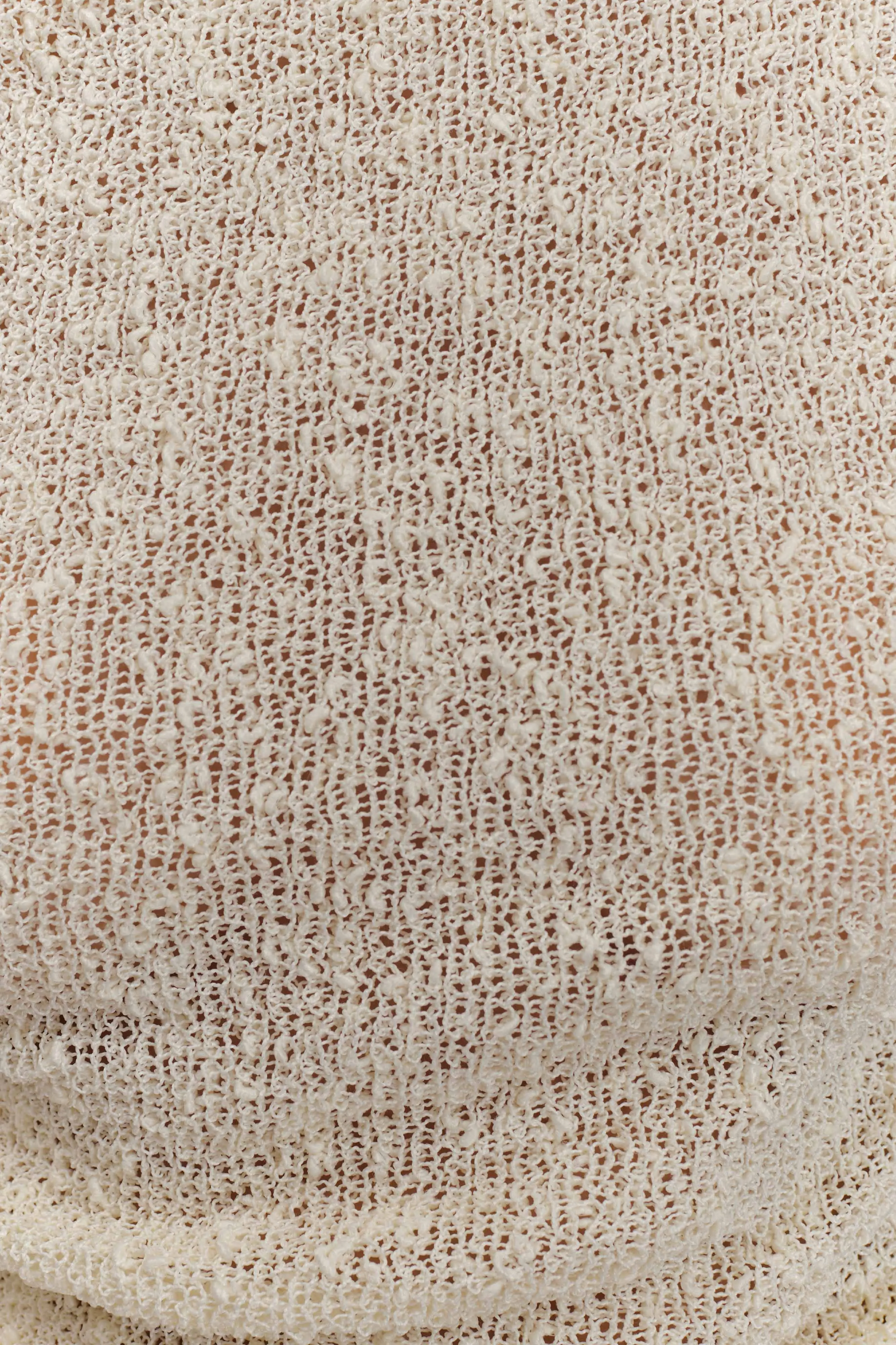 Chloe Off Shoulder Boucle Knit Top - Ivory