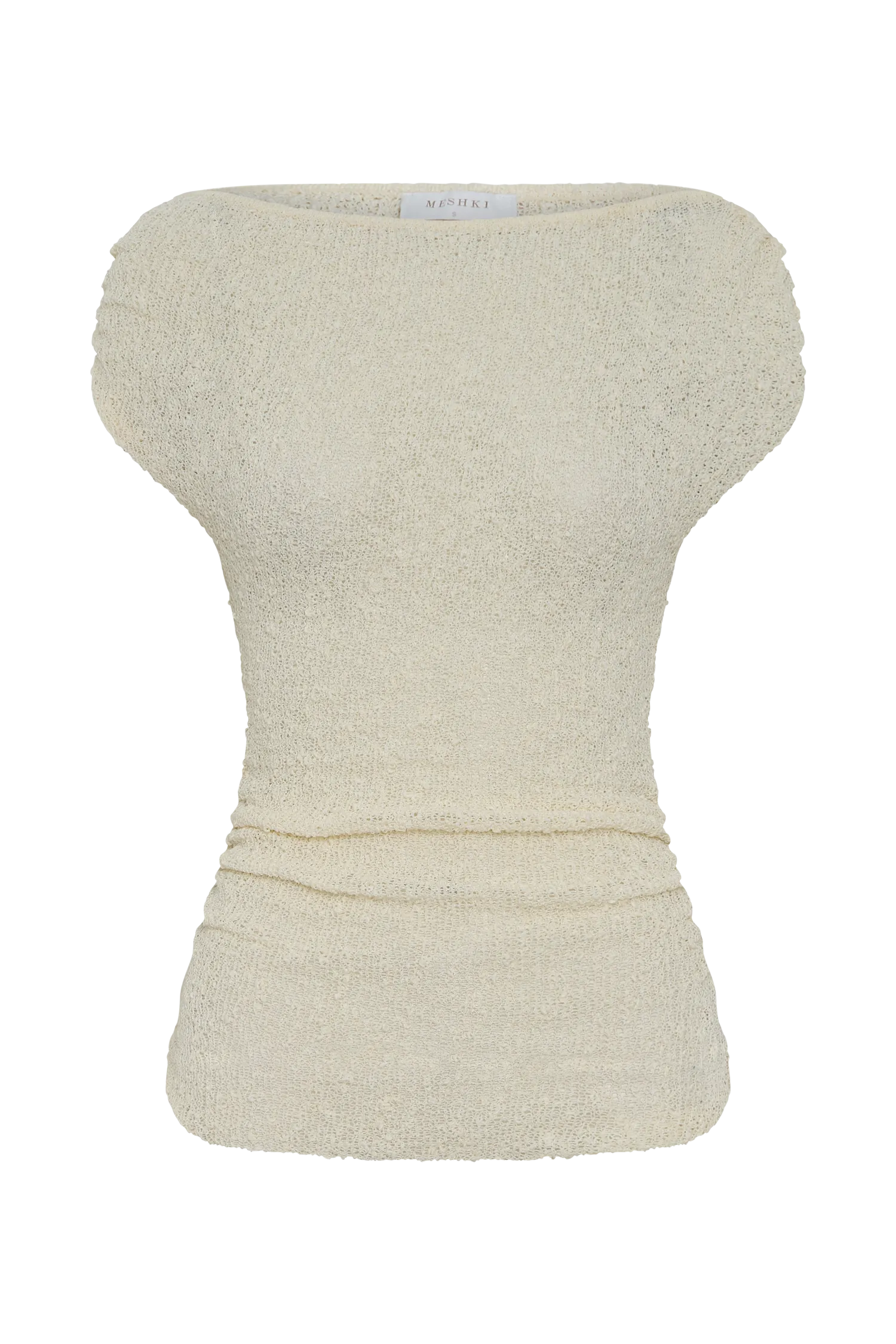Chloe Off Shoulder Boucle Knit Top - Ivory