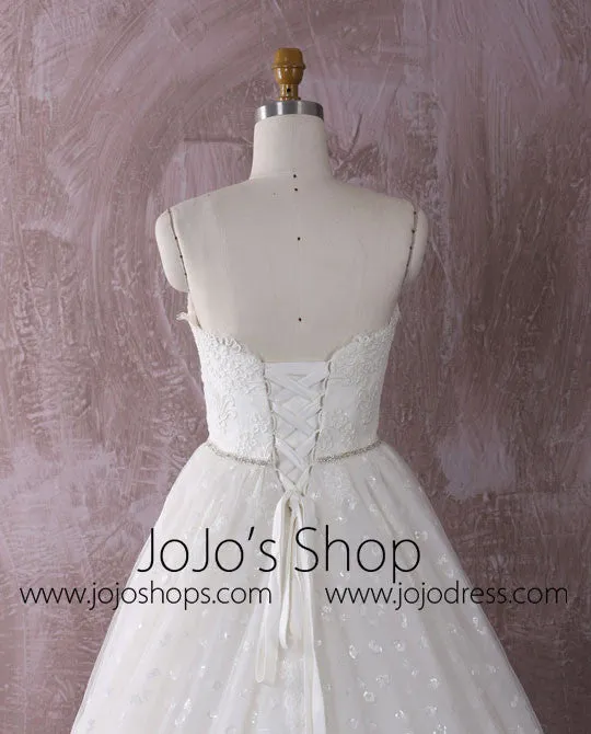Classic French Alencon Lace Ball Gown Wedding Dress | QT85205