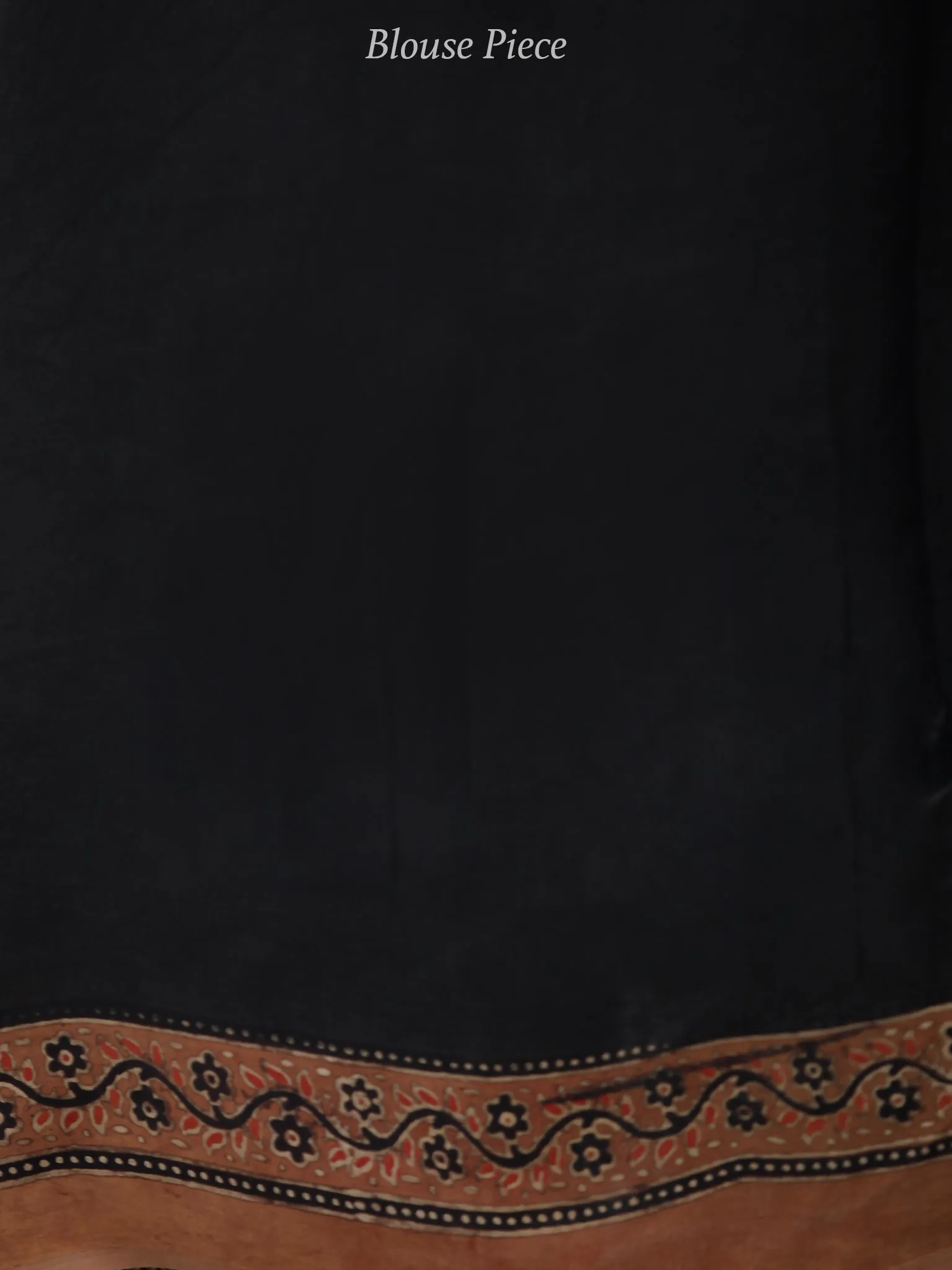 Coffee Brown Black Red Ivory Ajrakh Hand Block Printed Modal Silk Saree in Natural Colors - S031703726