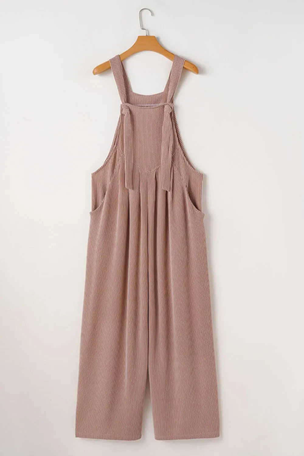 Corded Adjustable Straps Wide Leg Loose Overalls