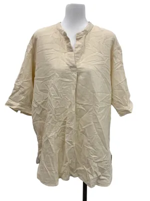 Cream V Neck Blouse