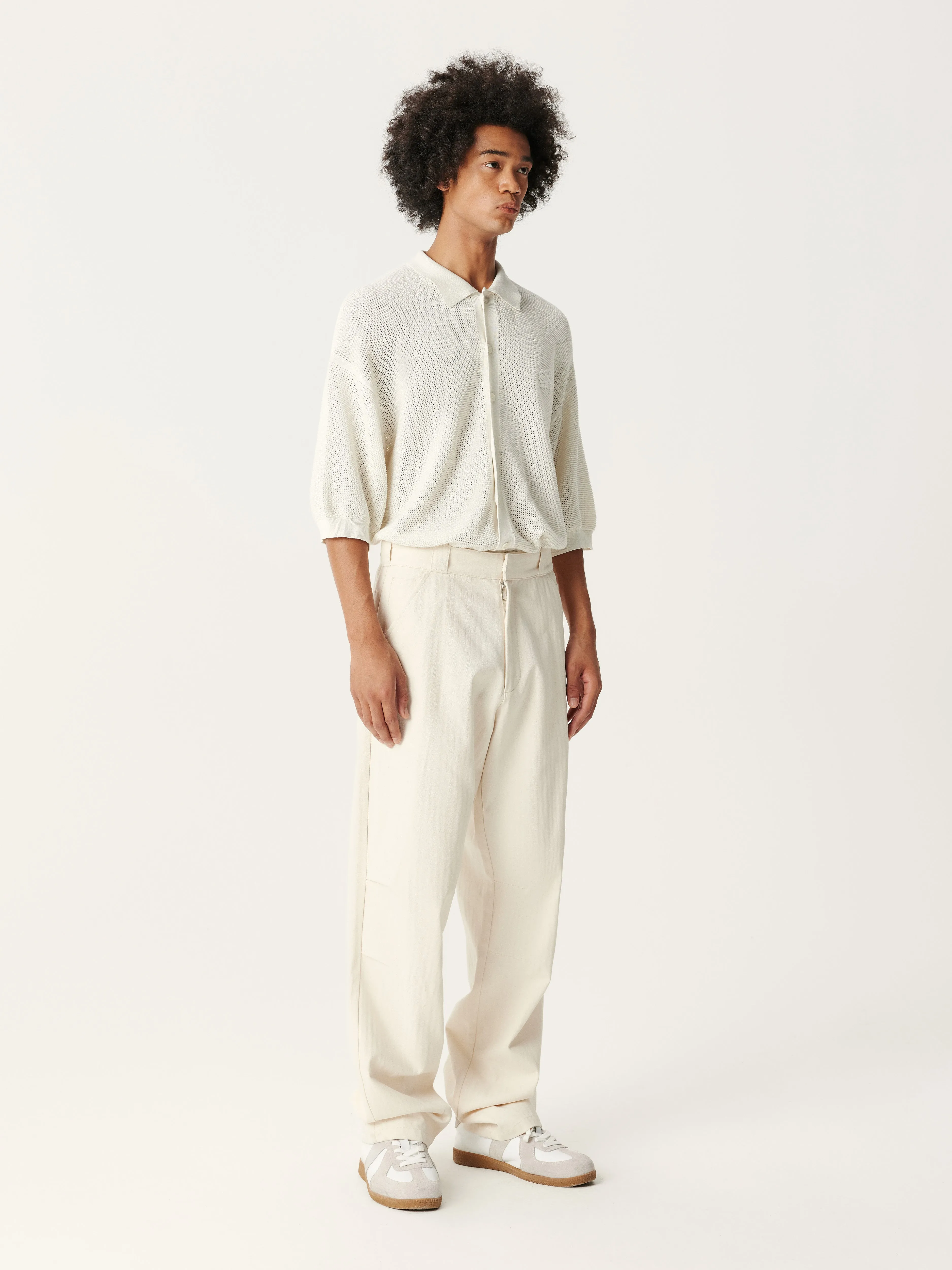 Cream White Straight Leg Pants