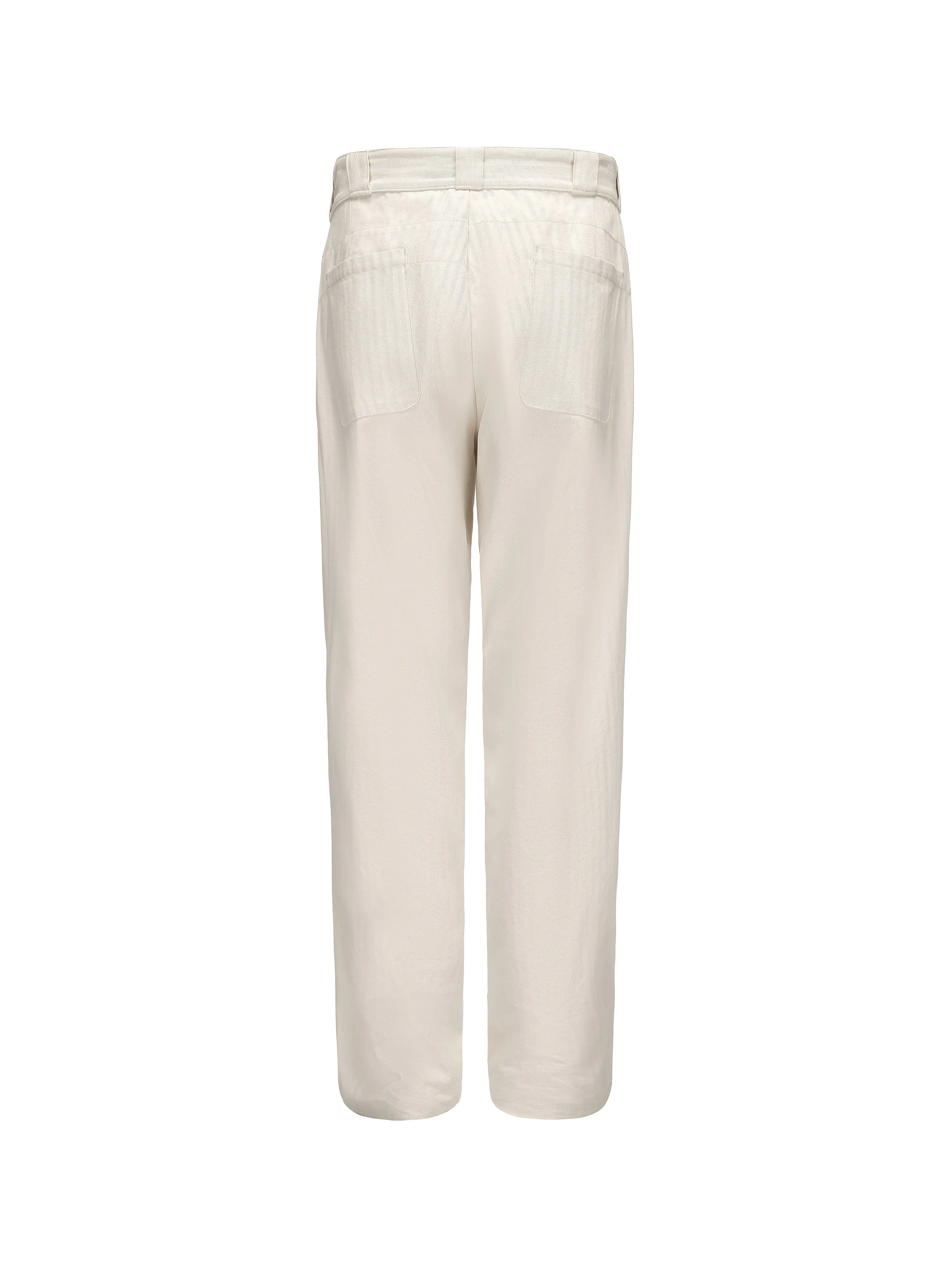 Cream White Straight Leg Pants