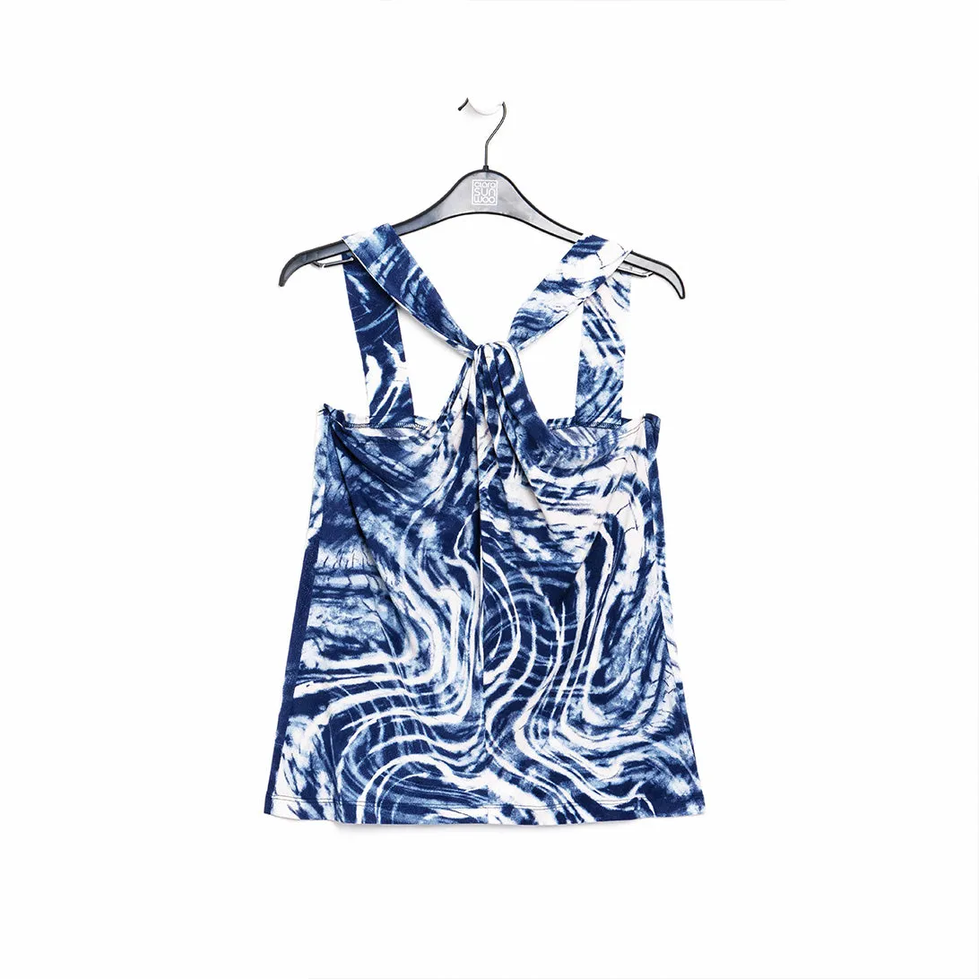 Crepe Knit - Grecian Halter Top - Swirl Wave - Final Sale!