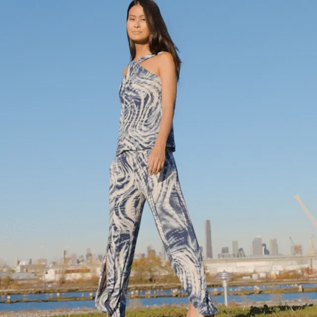 Crepe Knit - Grecian Halter Top - Swirl Wave - Final Sale!