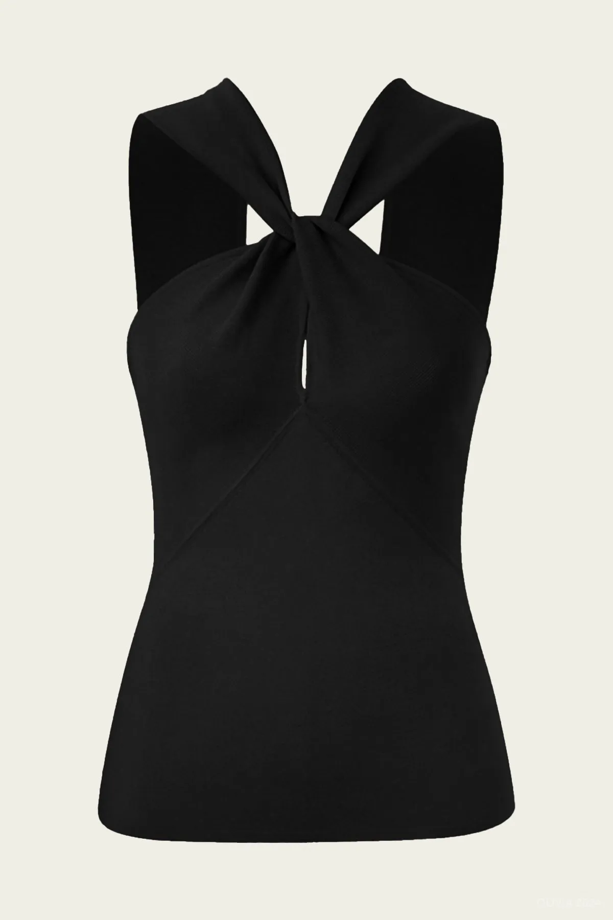 Crush Halter Neck Top in Black